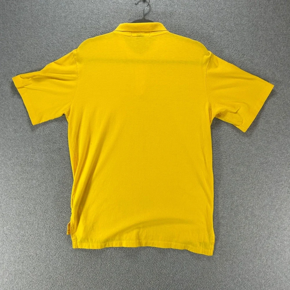 Polo Ralph Lauren Polo Shirt Crest Pocket Mens M Yellow Cotton Preppy Vintage